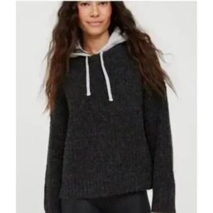 NWT Aerie Offline Charcoal Gray Hooded Sweater Small